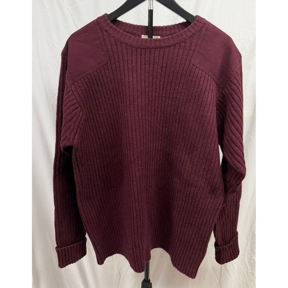 L.L. Bean Other - LL Bean Vintage Men's XXL 100% Merino Wool Burgundy Ribbed Knit Crewneck Sweater